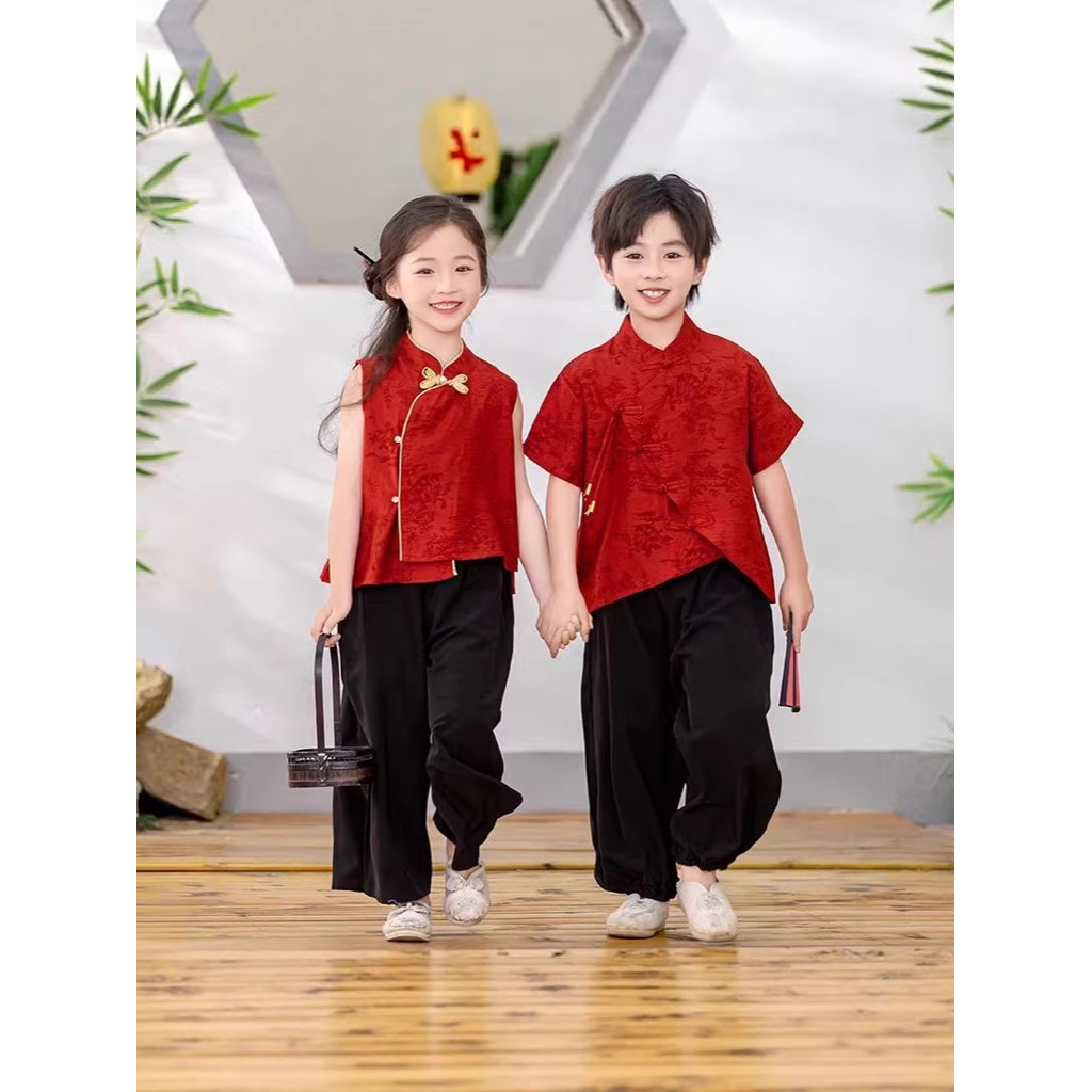 [3-16 Tuổi] Quần Áo Năm Mới Trẻ Em Đường Phù Hợp Với Hanfu Phù Hợp Với Bé Trai Hanfu Phù Hợp Với Bé Gái Mới Trung Quốc Phù Hợp Với Hiệu Suất Mặc Hàng Ngày