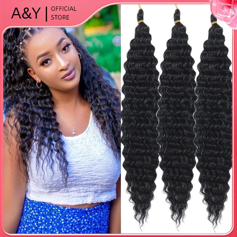 A & Y Sâu xoắn bện tóc boho, dây móc tóc tổng hợp, phù hợp cho nhiều kiểu tóc và chịu được nhiệt độ cao.