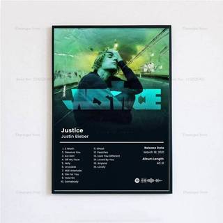 Justin Bieber Justice Album Cover Tracklist Canvas Poster Âm Nhạc Ngôi Sao Quà Tặng Phòng Trang Trí Tường Nhà