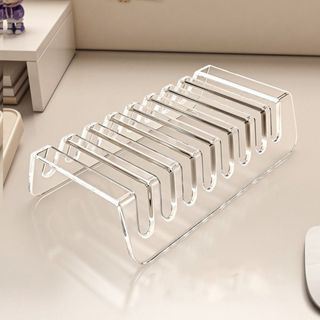 Kệ trưng bày CD WOAY, Thiết kế nhiều khe 6 / 8 Lưới Giá đỡ điện thoại Acrylic, Ký túc xá máy tính để bàn trong suốt chắc chắn đa năng cao cấp