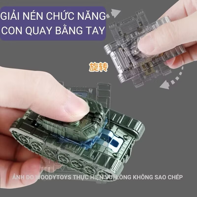 T Tank Robot Fidget Spinner Đồ chơi giải nén Robot xoay biến dạng