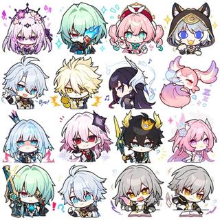 Honkai: Star Rail Anime Figure Acrylic Keychain Anaxa Cyrene Cerydra Hysilens Model Plate 4pc/set Keyring Game Fans Gift