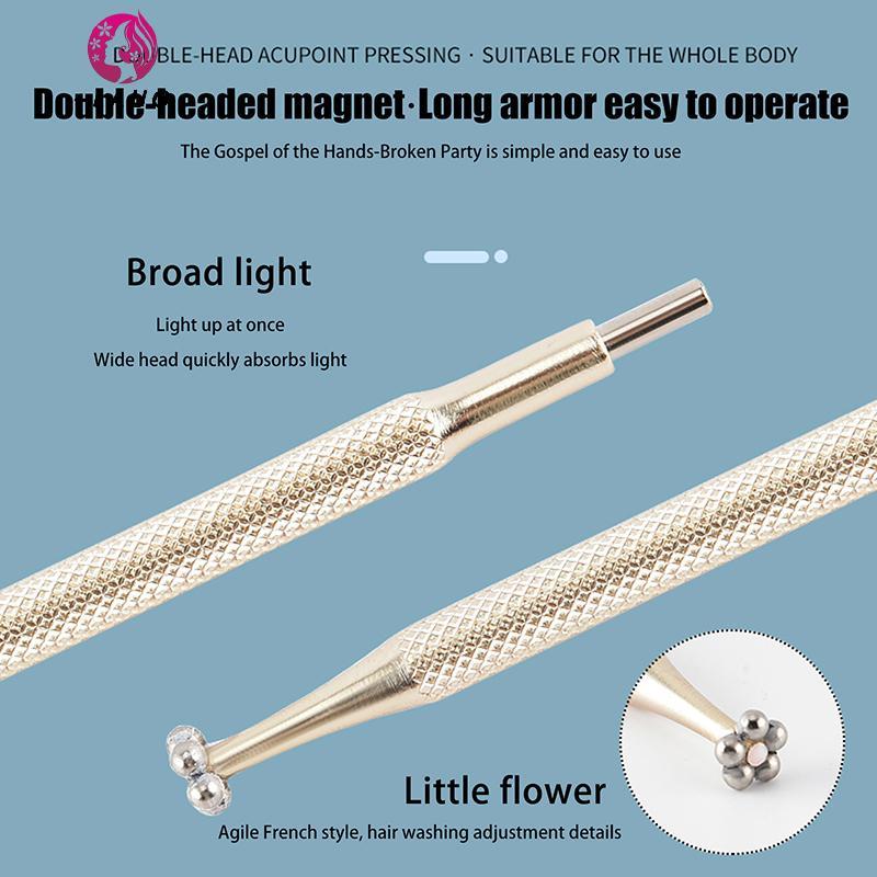 Springevenstar 1 / 2 Chiếc Chuyên Nghiệp Hai Đầu Móng Tay Nghệ Thuật Bút Từ Tính Độ Chính Xác Cao Mini Sắt Hạt Nam Châm Chấm Bút Dụng Cụ Làm Móng Tay Springevenstar