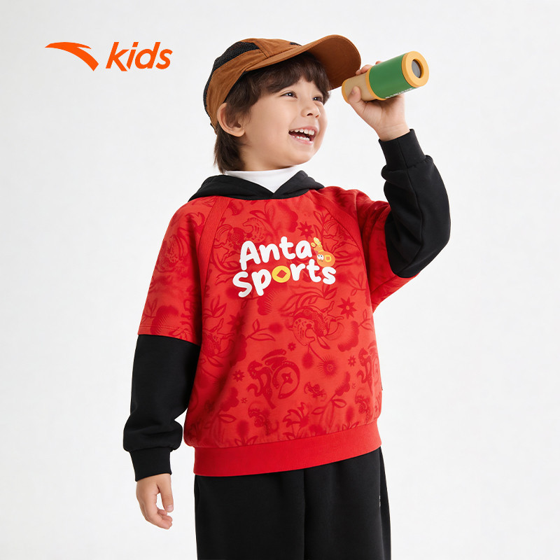 ANTA Kids Áo Hoodie Thời Trang Bé Trai bé Gái 3526A9722