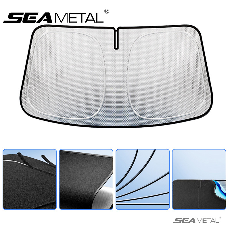 SEAMETAL Xe Kính Chắn Gió Bảo Vệ Che Nắng Có Thể Gập Lại Cửa Sổ Phía Trước Tự Động Chống Nắng Chống Tia UV Cách Nhiệt Kính Chắn Gió Có