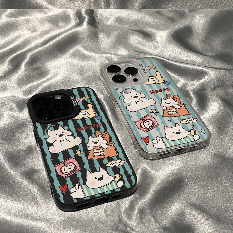 Sọc mềm dễ thương Cub Cub Groove cho 16 trường hợp iPhone 17Air Frosted Meta Air Air 14 13 11Pro