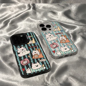 Sọc mềm dễ thương Cub Cub Groove cho 16 trường hợp iPhone 17Air Frosted Meta Air Air 14 13 11Pro