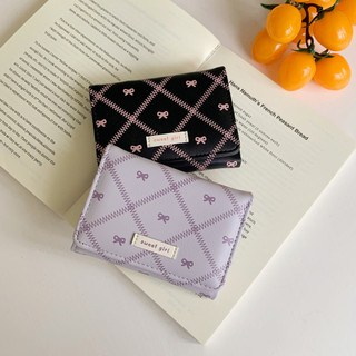 Sweet Bow In Ví Nữ Phong Cách Ngắn Dễ Thương Nhiều Thẻ Có Thể Gập Lại Ví Đựng Tiền Mặt Tiện Lợi