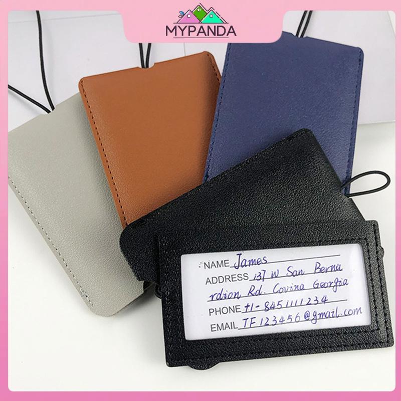 MYPANDA Thẻ hành lý di động Phụ kiện du lịch Vali da PU Nhận dạng tên Thẻ địa chỉ.