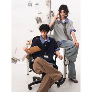 Áo polo hai mảnh phong cách cổ điển giản dị, phù hợp cho nam và nữ
