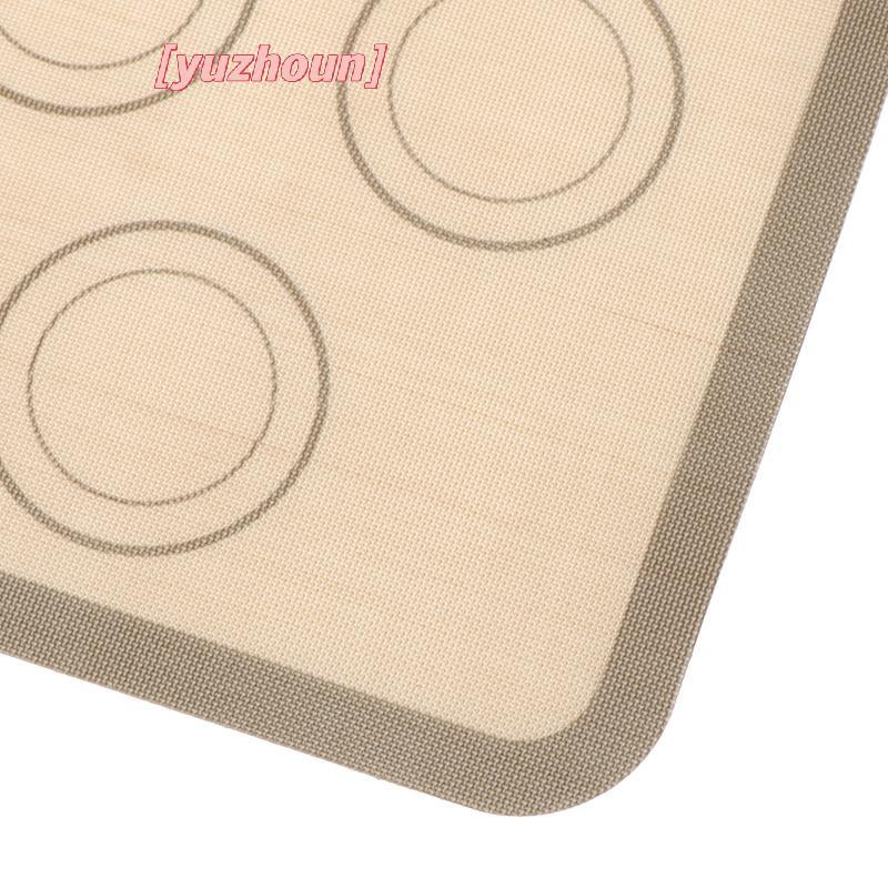 [yuzhoun] 1 Thảm Nướng Bánh Silicon 42x29,5cm Cho Lò Nướng 30 Vòng Tròn Chịu Nhiệt Chống Dính Cho Bánh Quy Macaron