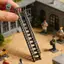 Mô hình cầu thang gamchiano theo tỷ lệ 1: 64, Mô hình cảnh Diorama, Cầu thang thu nhỏ, Cầu thang gác mái cho Nhà búp bê sân vườn cổ tích