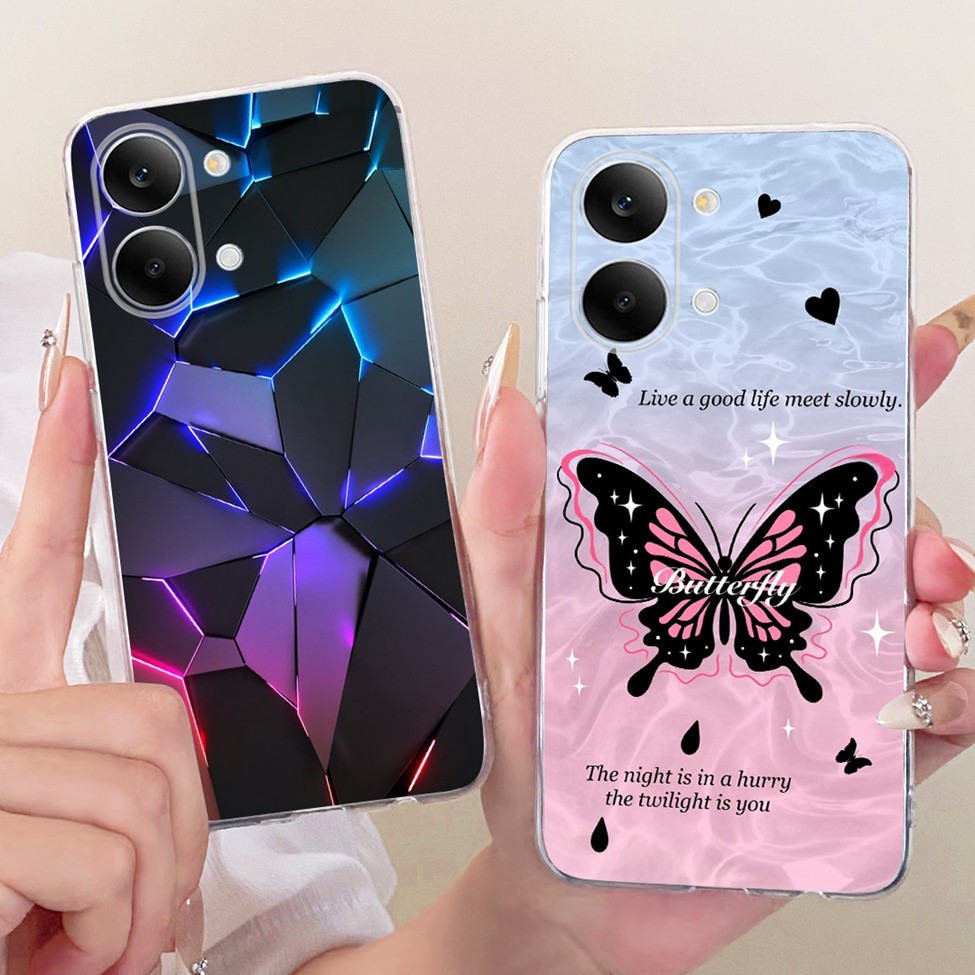 Dành Cho Redmi Turbo 5 Max Ốp Lưng Trong Suốt Thời Trang Bướm Sang Trọng Sơn Dễ Thương Vỏ Điện Thoại 6,83 ''