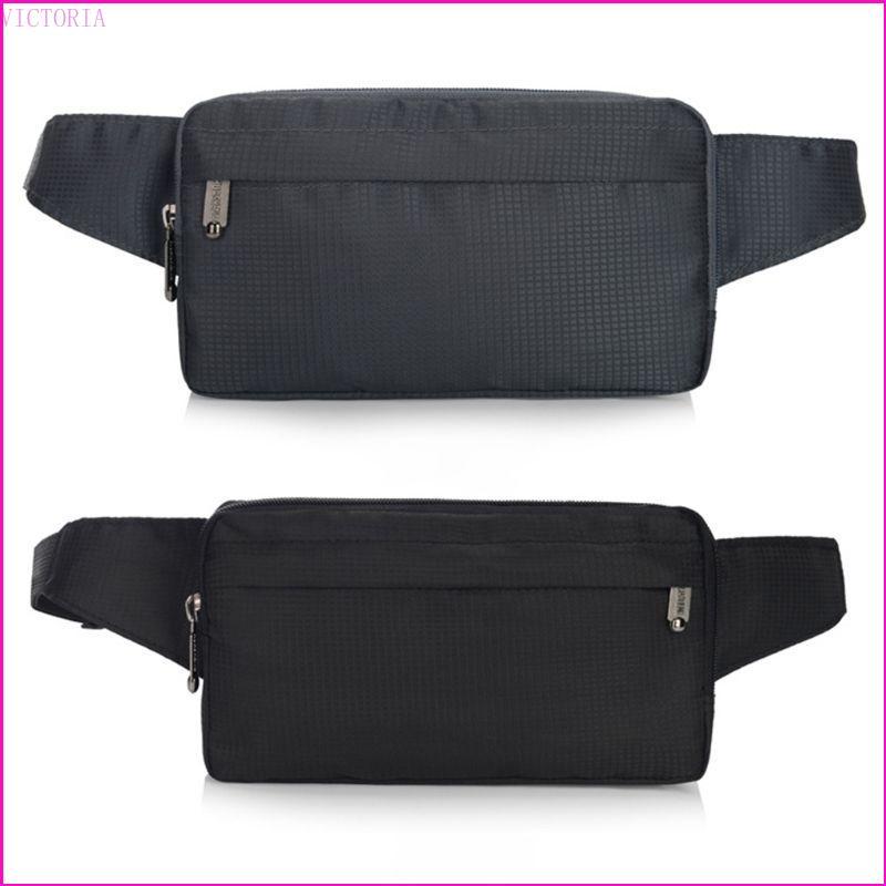 VIC Nam Dây Nylon Bum Eo Túi Điện Thoại Fanny Pack Đeo Vai Thể Thao Túi Zip