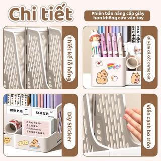 Giá Để Tài Liệu 4 Ngăn - Kệ Đựng Sách Nhựa Hiện Đại Cho Bàn Học Và Văn Phòng, Sáng Tạo