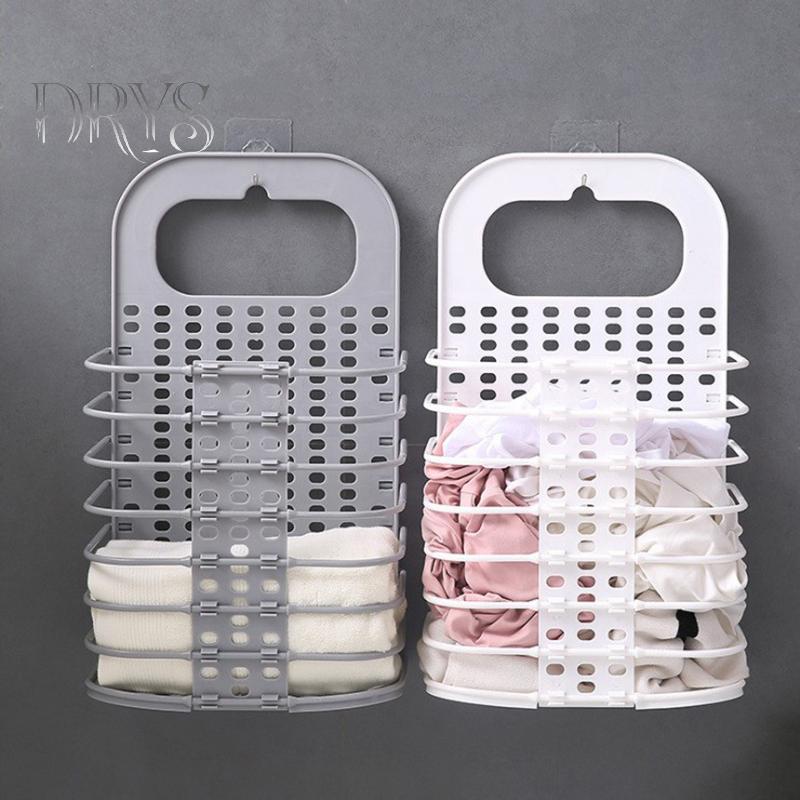 (TFT) Treo Giỏ Giặt Bẩn Giỏ Chứa Đồ Giá Đỡ Người Tổ Chức Nắp Thùng Treo Tường Lỗ Thoát Nước Phòng Ngủ Trẻ Em Phòng Khách MỚI