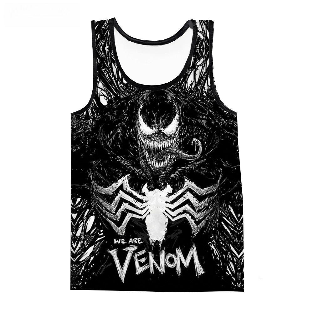 Áo thun cổ tròn không tay in 3D unisex thoải mái và phong cách