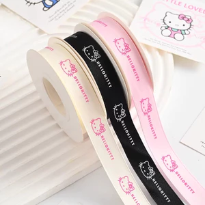 Hello Kitty Vải Dễ Thương Ruy Băng Cuộn Hoa Bó Quà Tặng Gói Đám Cưới Ngày Lễ Trang Trí Tiếp Liệu