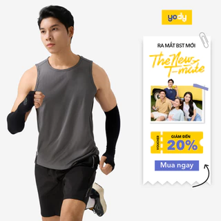 Áo ba lổ YODY tanktop nam dải chỉ xẻ tà chất liệu jacquard siêu nhẹ thấm hút khô nhanh thoải mái vận động MATA25S010