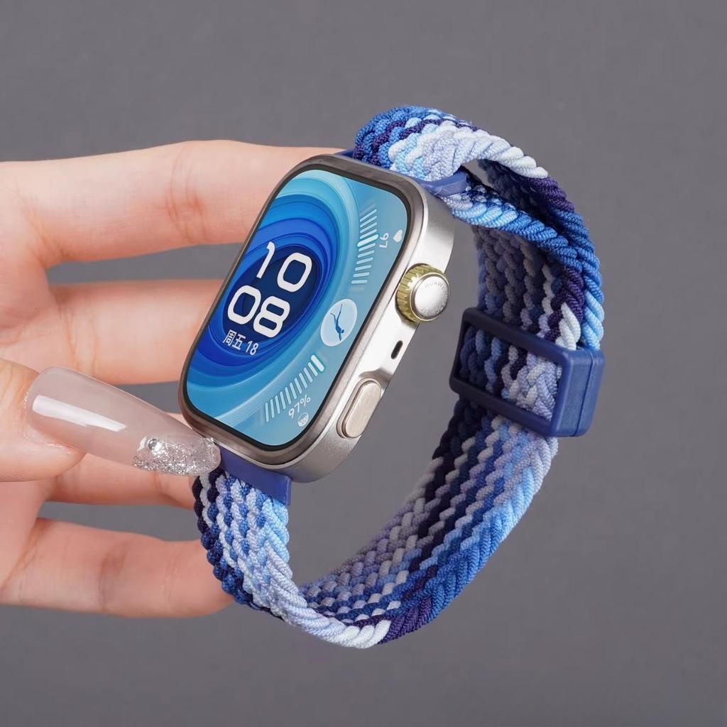 Dây đeo bện Nylon cho Huawei Fit 5/Fit 5 Pro/Fit 4/Fit 4 Pro kèm kính cường lực, khung bảo vệ màn hình