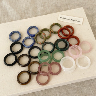 Nhẫn đá pha lê nhiều màu phong cách Hàn Quốc, thiết kế handmade, kiểu dáng đơn giản, đa năng