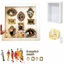 MONOSTYLE DIY Mini Museum Silhouette Box, Bộ trưng bày bộ nhớ dây đèn LED mini, Khung vàng sáng tạo Bảo quản bộ nhớ Khung ảnh cho quà tặng kỷ niệm