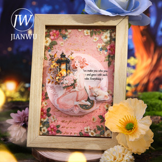 JIANWU Stardust Bí Mật Cuộn Series Vintage Hoa Phong Cảnh Cắt Kéo Sổ Lưu Niệm Chất Liệu Giấy Sáng Tạo Rác Tạp Chí Văn Phòng Phẩm