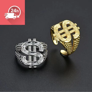 Tính khí cổ điển dát zircon hip-hop có thể điều chỉnh cá tính punk nhẫn nam nữ