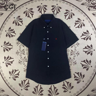 Áo sơ mi tay ngắn cao cấp với logo ngựa thêu, bằng cotton nguyên chất, phù hợp cho nam và nữ