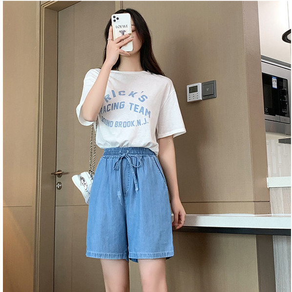 quần short jean nữ Băng Lụa Denim 2026 Phong Cách Thước Lớn Mỏng Hơn Nhìn