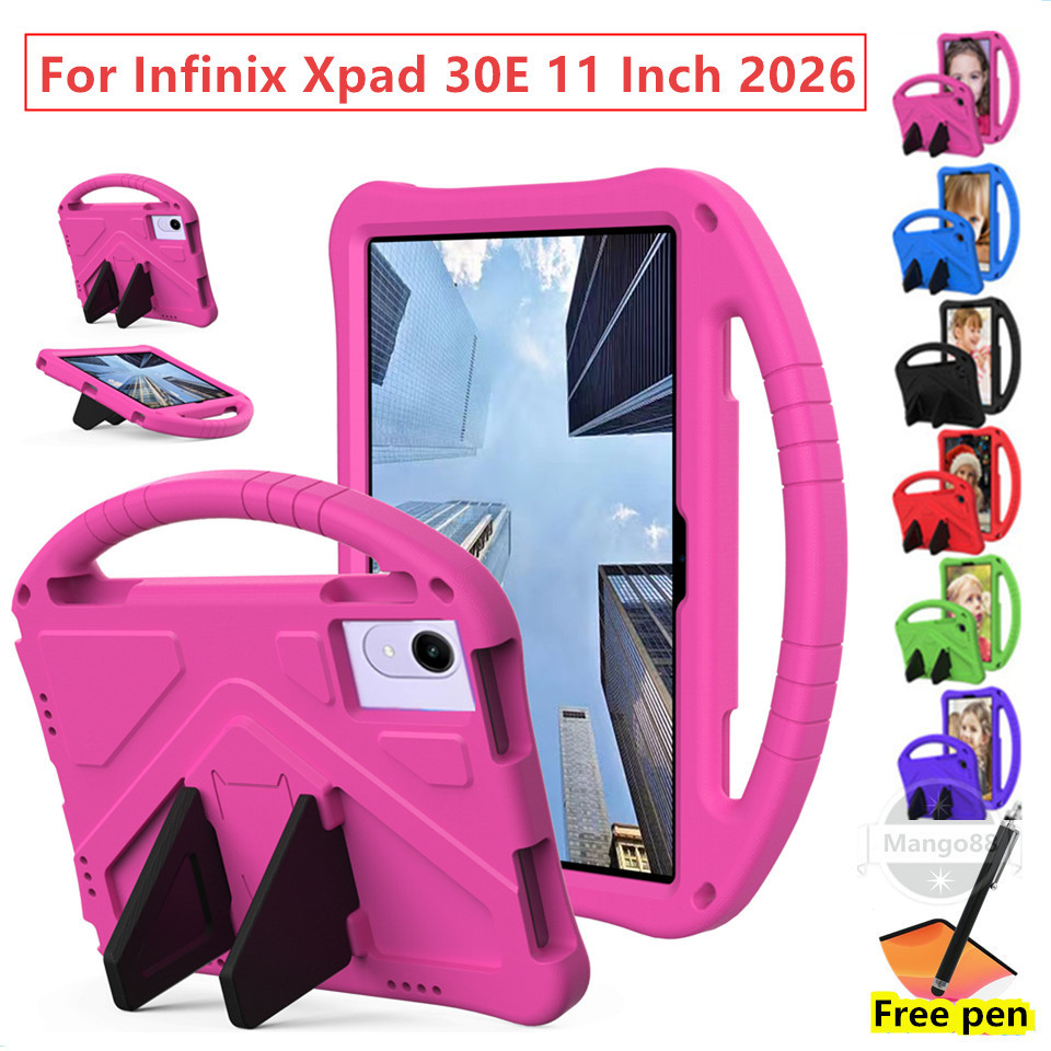 Ốp Lưng Cho Infinix Xpad 30E 11 Inch 2026 EVA Bọt Trẻ Em Trẻ Em Phụ Kiện Chống Sốc Vỏ Cầm Tay Ngang Khoảng Bao