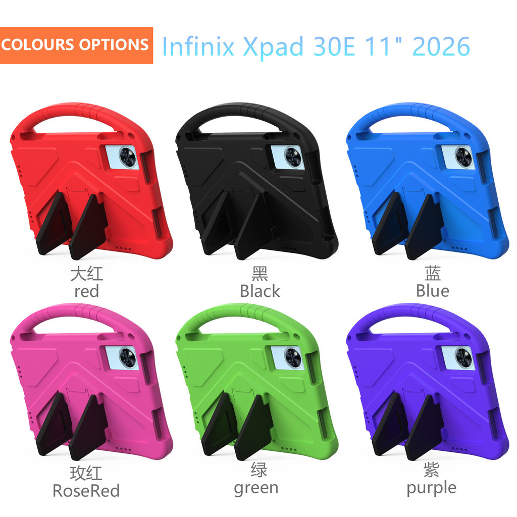 Ốp Lưng Cho Infinix Xpad 30E 11 Inch 2026 EVA Bọt Trẻ Em Trẻ Em Phụ Kiện Chống Sốc Vỏ Cầm Tay Ngang Khoảng Bao