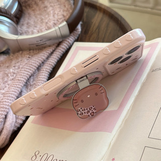 Giá đỡ gấp từ tính Star Cat Side Love Heart Vỏ điện thoại mềm cho iPhone 17 Pro Max 16 15 14 13 Vỏ bảo vệ chống sốc