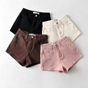 Quần Short Denim Co Giãn Cao Cấp Skinny Hip Lift - Phong Cách Hàn Quốc