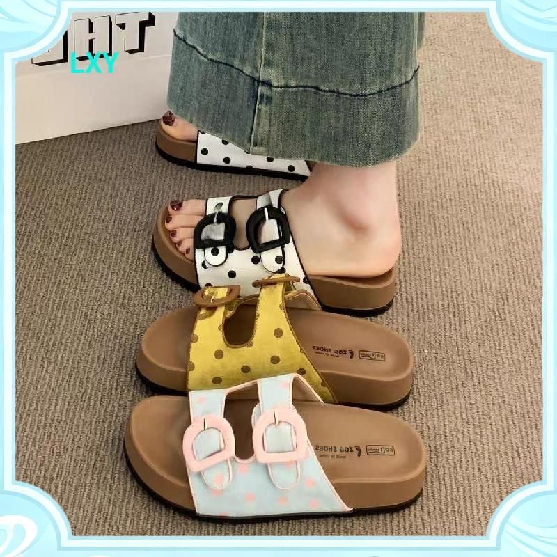 Dép LVY Nữ Mùa Hè Mặc Ngoài 2026 Phong Cách Mới Chấm Bi Đế Dày Birkenstock Giày Slip-On Out Đế Mềm Birkenstock Hal