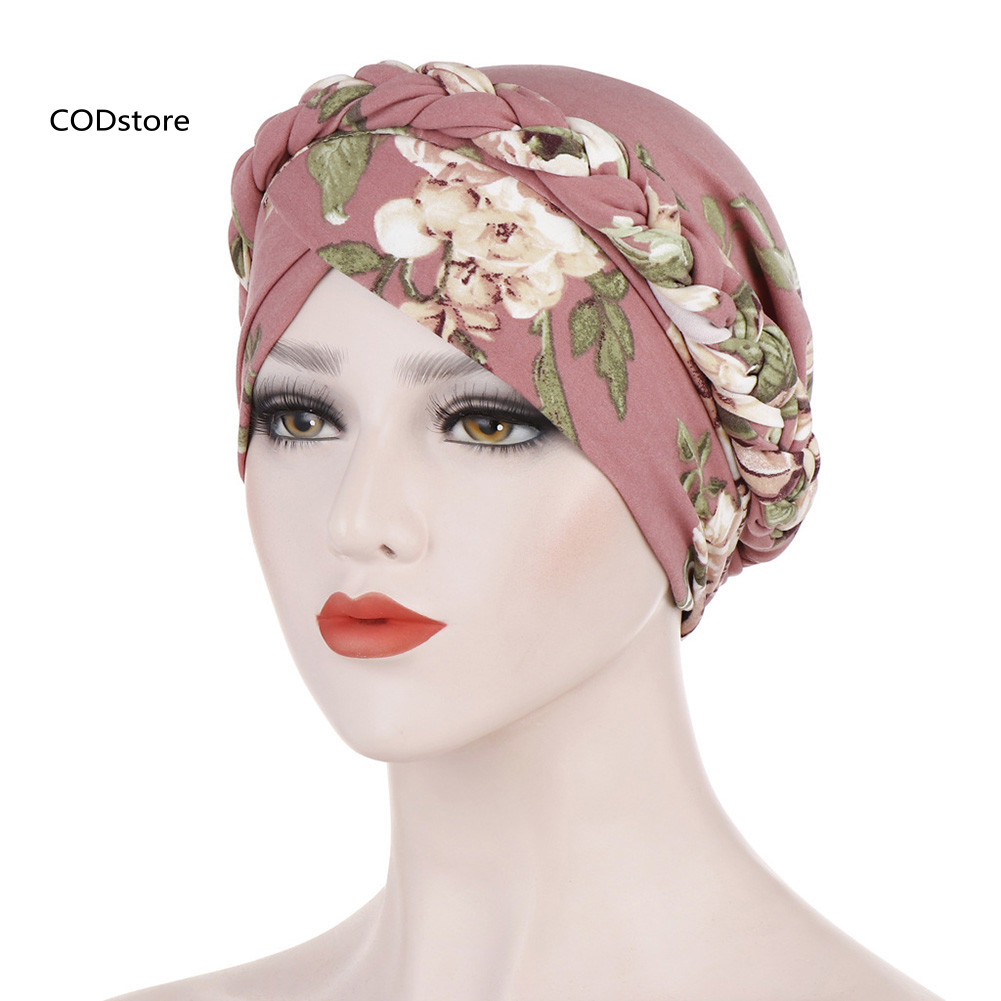 KDC Mũ Turban Nữ In Hoa Co Giãn - Hỗ Trợ Người Bị Rụng Tóc Do Hoá Trị Ung Thư