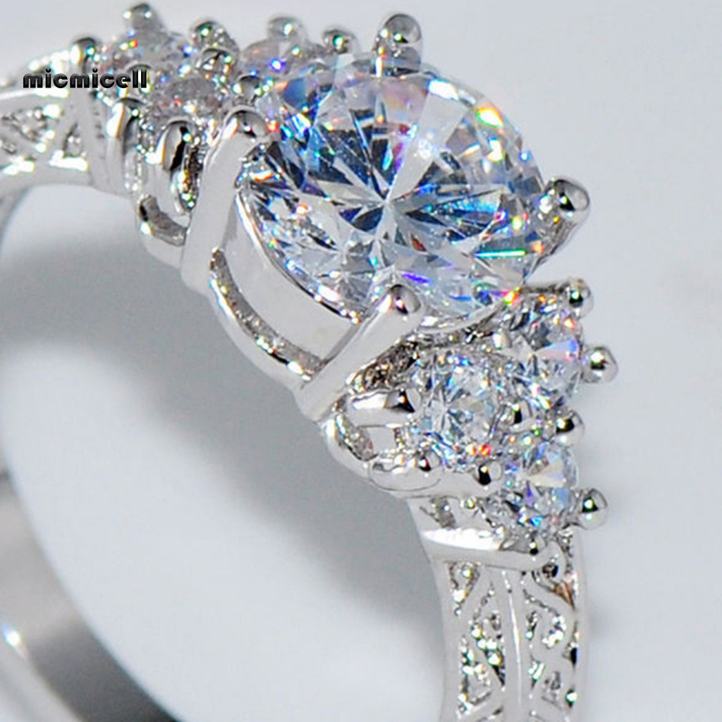 Nhẫn cubic zirconia cao cấp bạc dát vàng cho tiệc cưới và lễ đính hôn