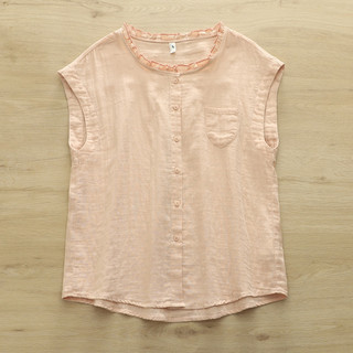 [Hàng có sẵn] Áo sơ mi nữ không tay, cổ rộng, chất liệu cotton, phù hợp mùa thu