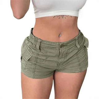 Quần short denim nữ màu đơn giản, phong cách châu Âu - Mỹ, chất lượng cao cấp