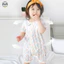 Bộ áo liền quần Cotton ngắn tay mỏng mùa hè cho bé / Váy lớp một mùa hè cho bé gái Bộ đồ ngủ ngắn tay dễ thương / Bộ đồ phong cách công chúa thoáng khí thoải mái