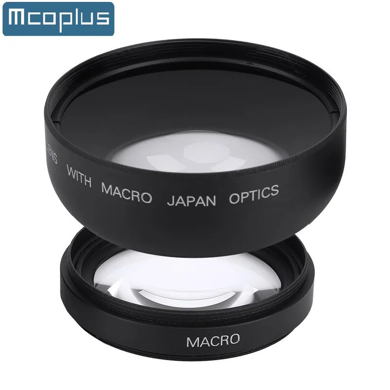 Ống kính Macro góc rộng Mcoplus 49mm 52mm 55mm 58mm 0,45X Độ phóng đại cho máy ảnh Canon Nikon Sony Fuji Panasonic Olympus Pentax