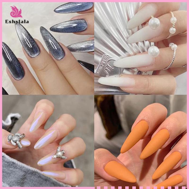 Eshylala 100 Chiếc Móng Tay Dạng Full Cover Gel Khuôn Đầu Nối Dài Móng Tay Tự Làm Móng Tay Phụ Kiện [MỚI]