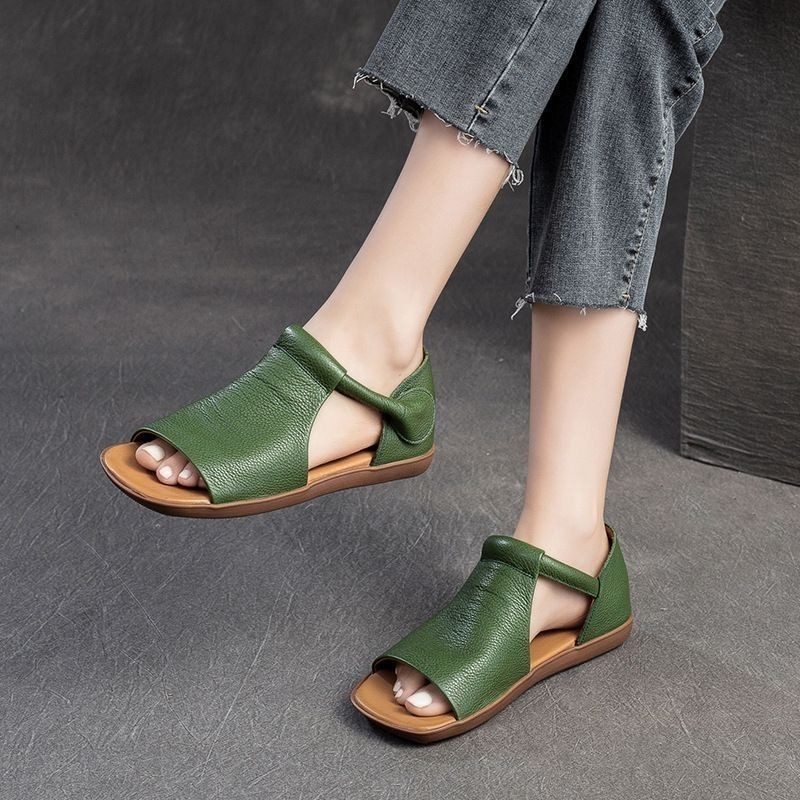 Giày Sandal Thời Trang Mỹ Mở Mũi Châu Âu Dép Size Lớn Mũi Tròn Giày Sandal Nữ Mùa Hè