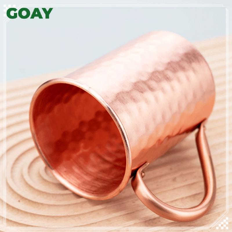 GOAY 500ml 100% Đồng Moscow Mule Mug Cotail Cup Búa Coppery Bia Cốc Cà Phê Cốc Sữa Thanh Cốc Drinkware Thép không gỉ bền VN