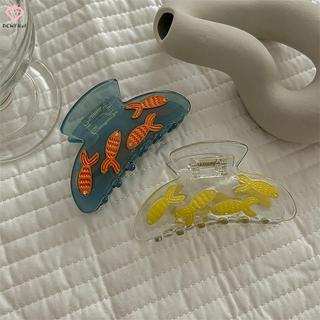 [PCW-T] Kẹp Tóc Cá Vàng Trong Suốt Dễ Thương Hoạt Hình Acetate Cá Mập Kẹp Tóc Thời Trang Đơn Giản Vuốt Tóc Cho Nữ Bé Gái Phụ Kiện Tóc