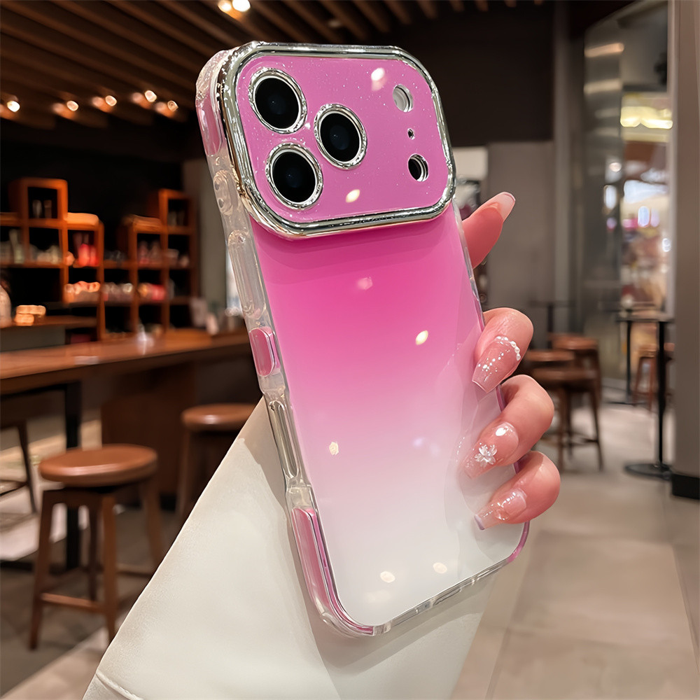 Ốp điện thoại lấp lánh gradient màu cho IPhone 17 Pro Max 13 14 15 16 pro max Vỏ bảo vệ điện thoại màu chống rơi Vỏ silicon mềm Ốp lưng trong suốt