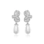 Bông tai tua rua zircon ngọc trai với thiết kế ánh sáng hoa, phong cách sang trọng mới nhất
