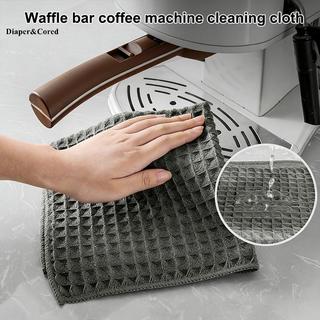 DIAPER & CORED Khăn Barista siêu thấm Máy pha cà phê Rag đặc biệt Không xơ Khăn vuông Vải làm sạch Máy pha cà phê Khăn lau YTH