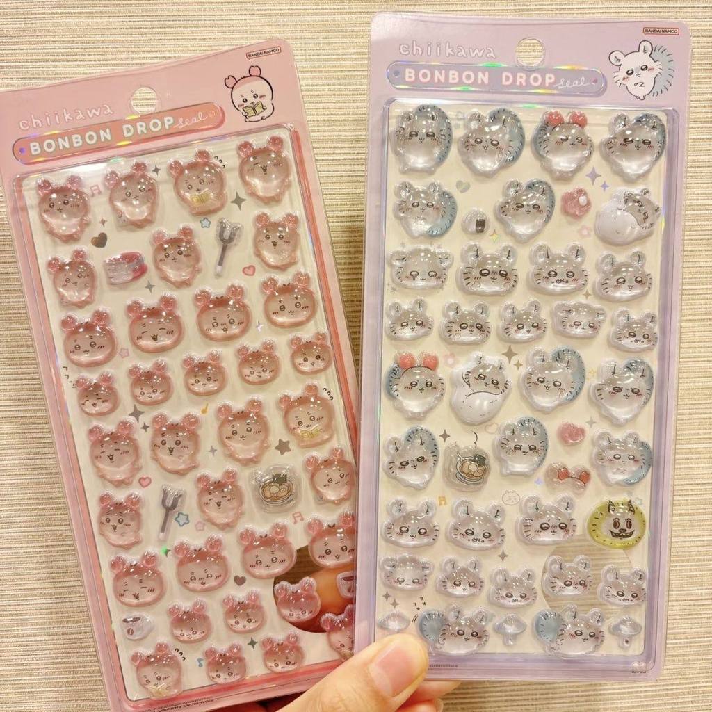 Decal 3D Pha Lê Chiikawa Hình Khối – Sticker Điện Thoại Usagi Momonga Đáng Yêu, Keo Dán Cao Cấp