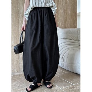 <![Giảm giá 10%!] Quần ống rộng yamamoto màu trắng, thiết kế thoải mái bằng cotton thoáng khí, phù hợp mùa hè
